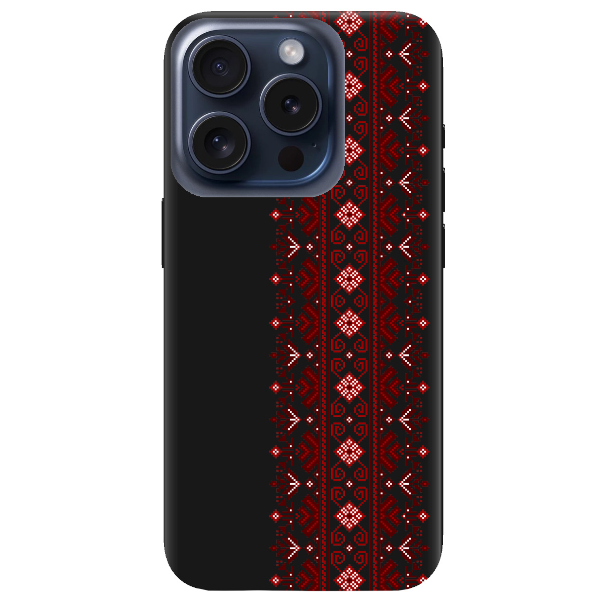 Чехол для Apple iPhone 15 Pro черный матовый soft touch Крестики судьбы - фото 1 - Чехлы для телефонов