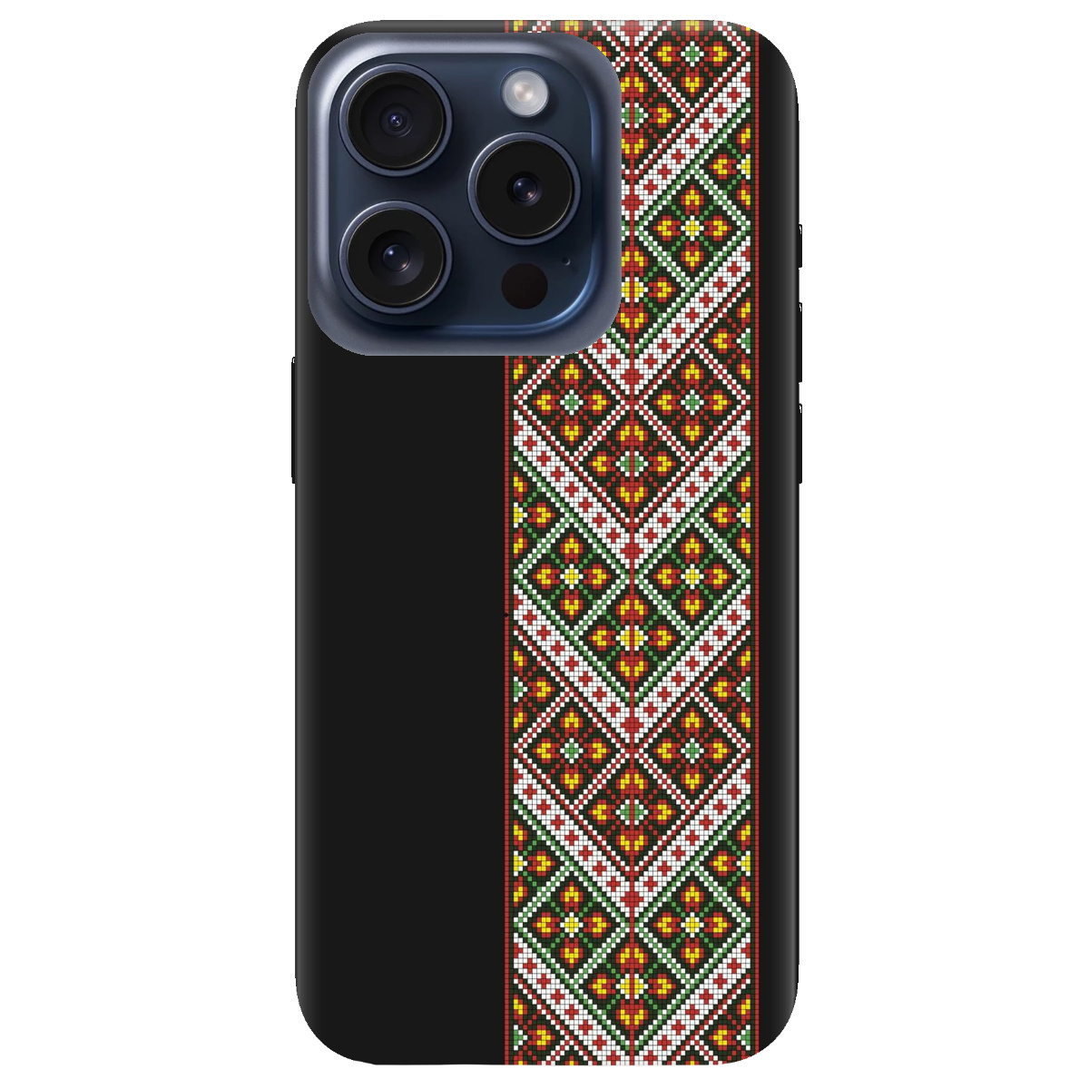 Чохол для Apple iPhone 15 Pro чорний матовий soft touch Карпатський оберіг - фото 1 Чохол для Apple iPhone 15 Pro чорний матовий soft touch Карпатський оберіг - фото 1 - Чохли для телефонів