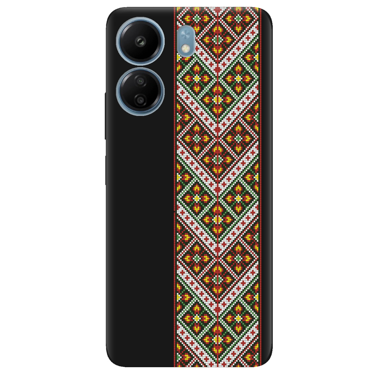 Чохол для Xiaomi Poco C65 чорний матовий soft touch Карпатський оберіг - фото 1 - Чохли для телефонів