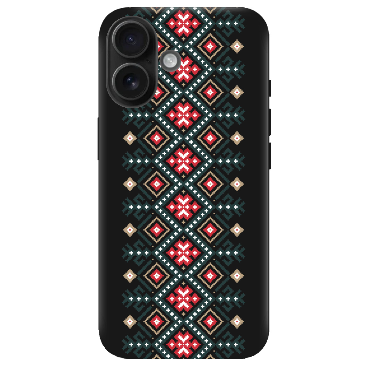 Чохол для Apple iPhone 16 чорний матовий soft touch Стежка предків - фото 1 Чохол для Apple iPhone 16 чорний матовий soft touch Стежка предків - фото 1 - Чохли для телефонів