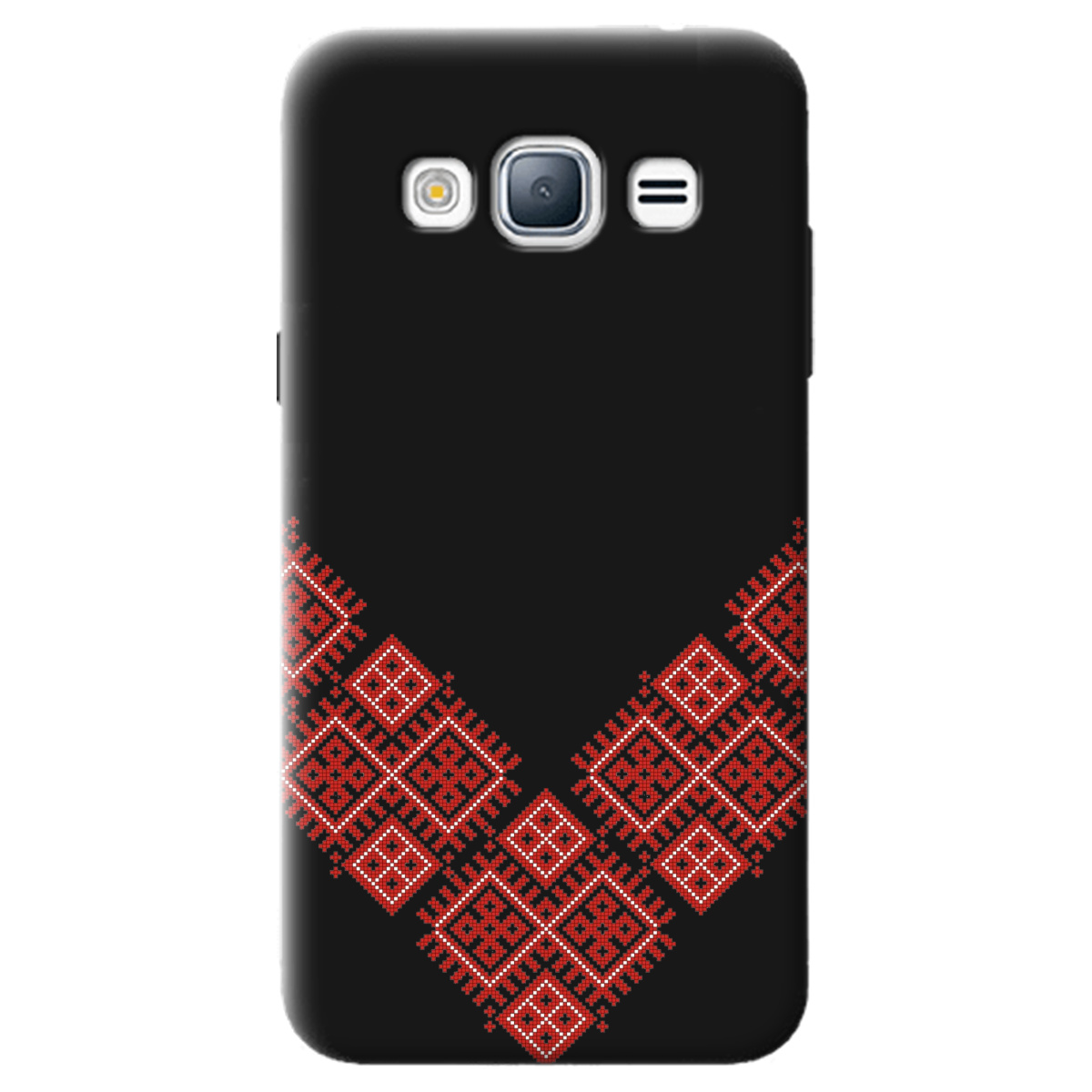 Чохол для Samsung Galaxy J3 2016 чорний матовий soft touch Вишивана доля - фото 1 - Чохли для телефонів