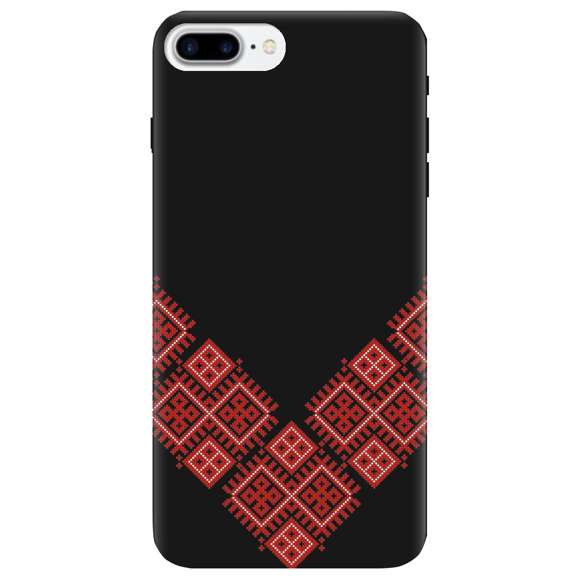 Чохол для Apple iPhone 7 Plus чорний матовий soft touch Вишивана доля - фото 1 - Чохли для телефонів