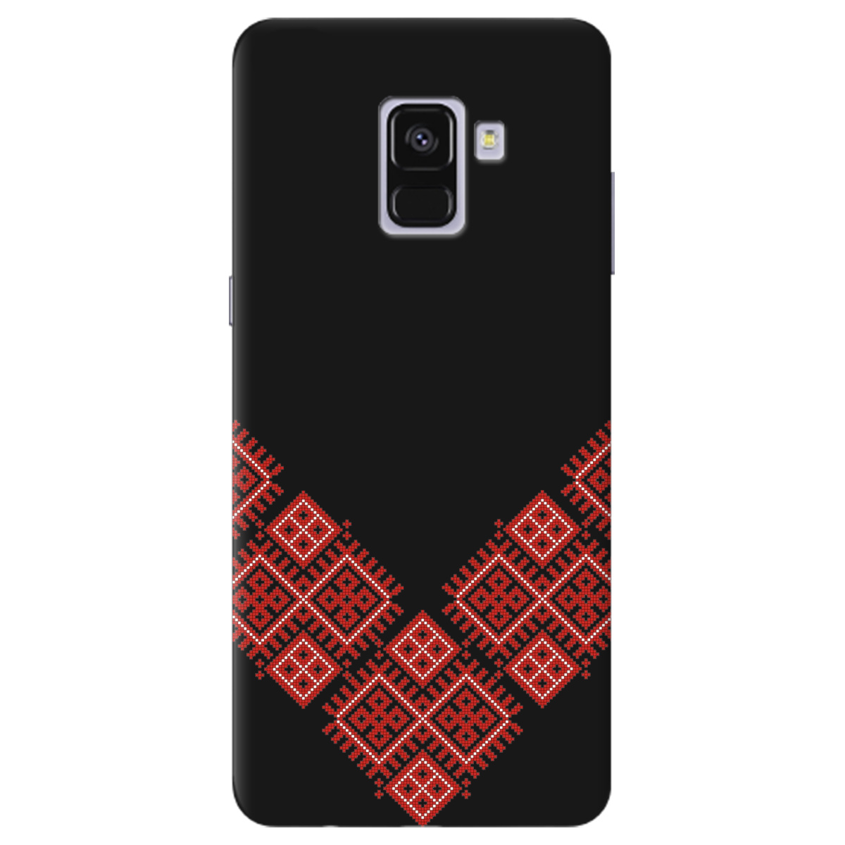 Чохол для Samsung Galaxy A8 2018 чорний матовий soft touch Вишивана доля - фото 1 - Чохли для телефонів