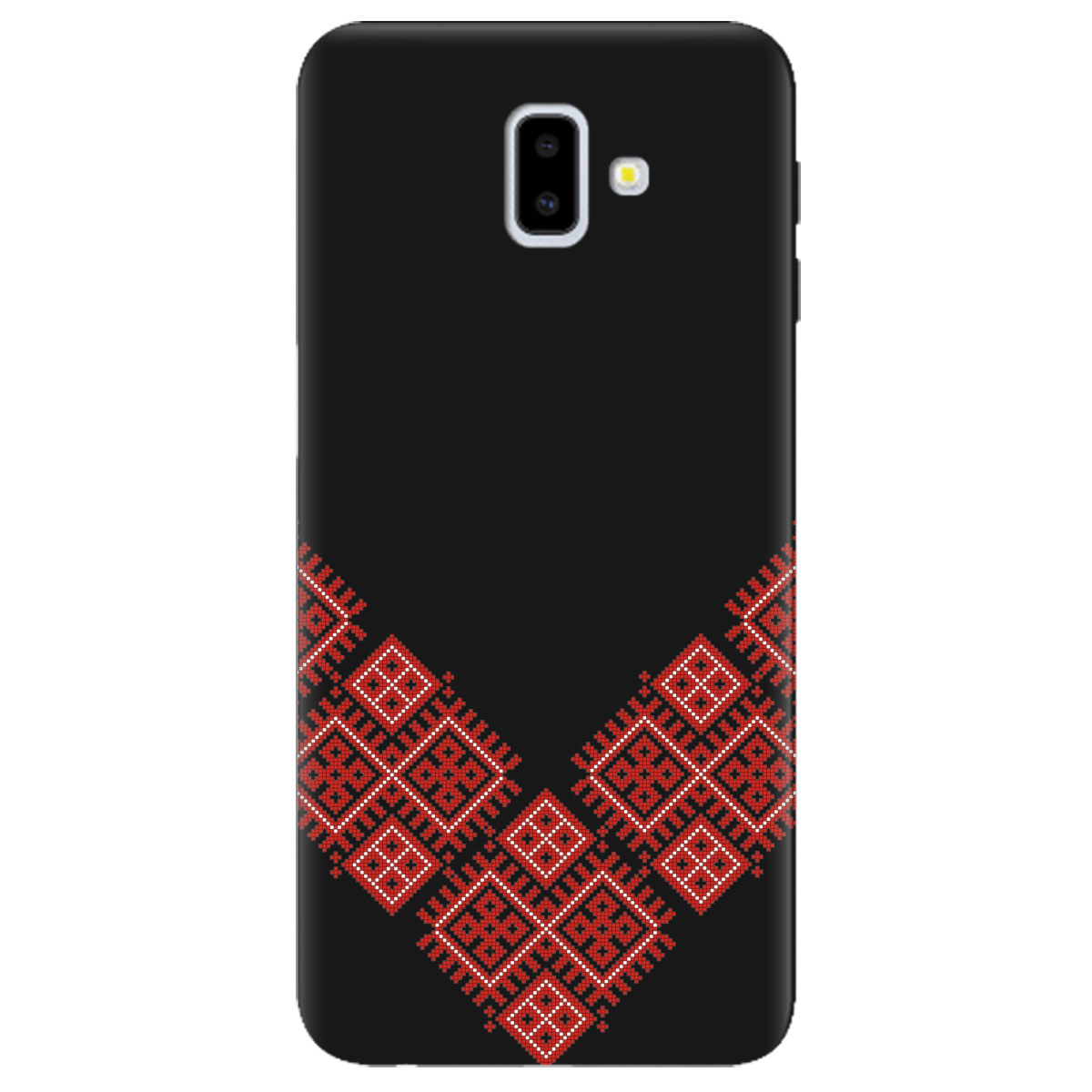 Чохол для Samsung Galaxy J6 Plus 2018 чорний матовий soft touch Вишивана доля - фото 1 - Чохли для телефонів