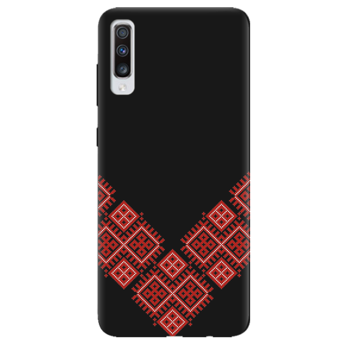 Чехол для Samsung Galaxy A70 черный матовый soft touch Вышитая судьба - фото 1 - Чехлы для телефонов