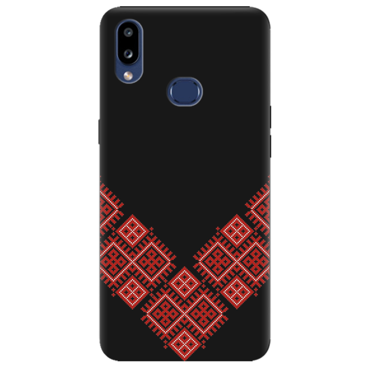 Чехол для Samsung Galaxy A10s черный матовый soft touch Вышитая судьба - фото 1 - Чехлы для телефонов