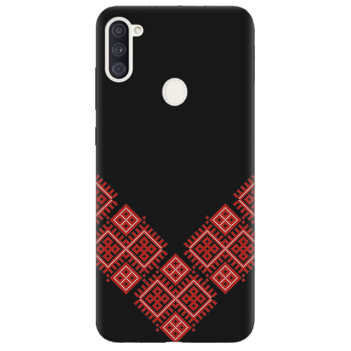 Чохол для Samsung Galaxy A11 чорний матовий soft touch Вишивана доля - фото 1 Чохол для Samsung Galaxy A11 чорний матовий soft touch Вишивана доля - фото 1 - Чохли для телефонів