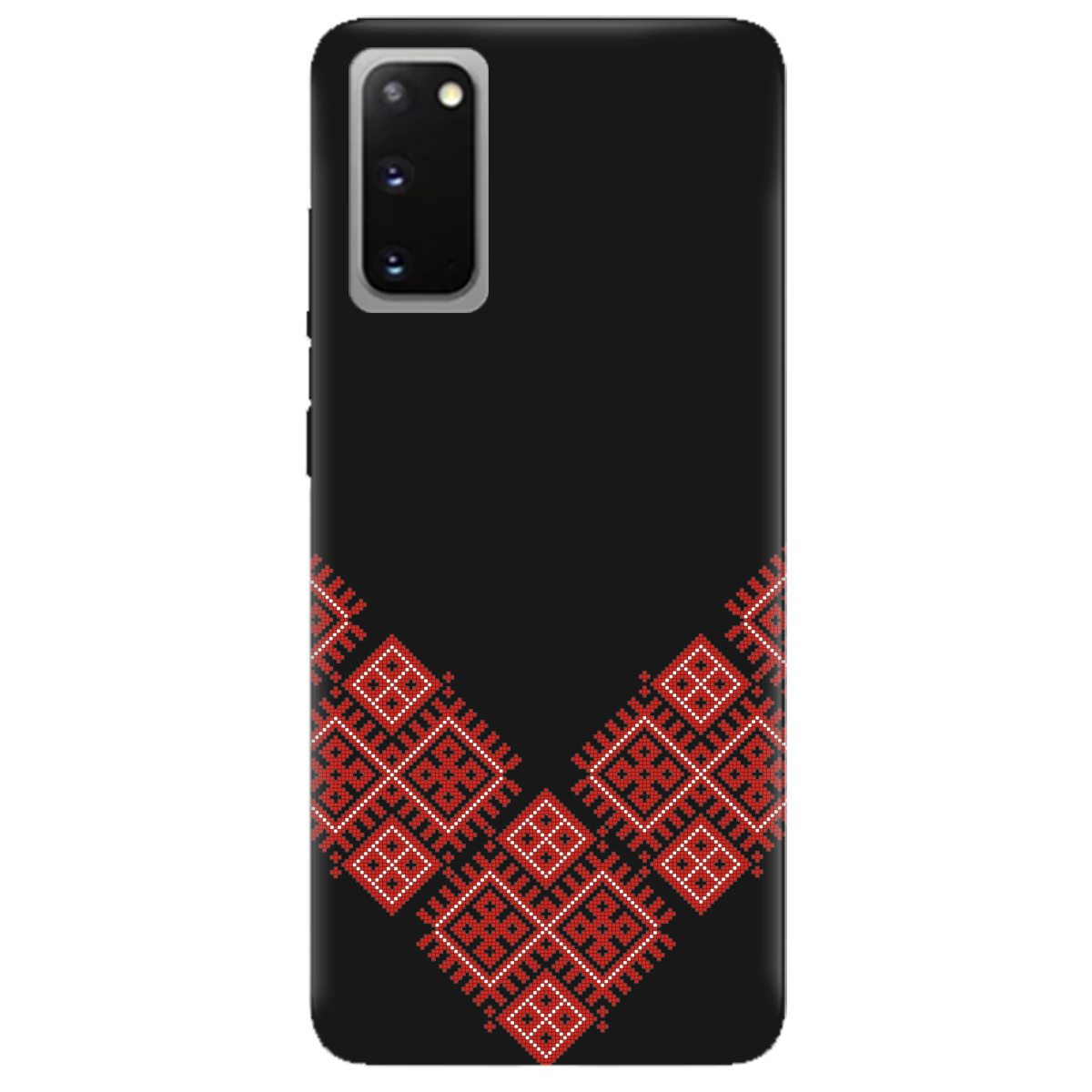 Чохол для Samsung Galaxy S20 чорний матовий soft touch Вишивана доля - фото 1 - Чохли для телефонів