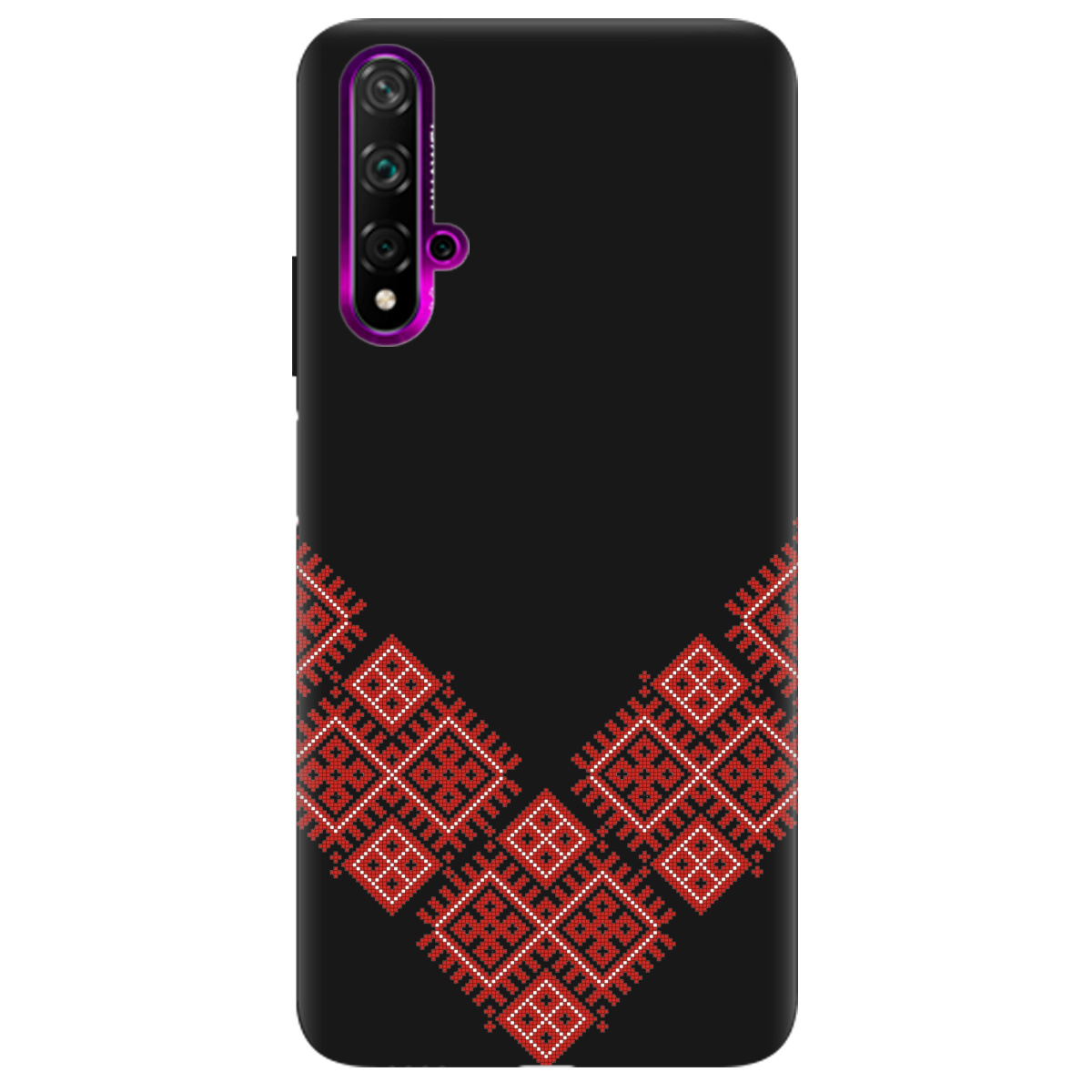 Чехол для Huawei Nova 5T черный матовый soft touch Вышитая судьба - фото 1 - Чехлы для телефонов