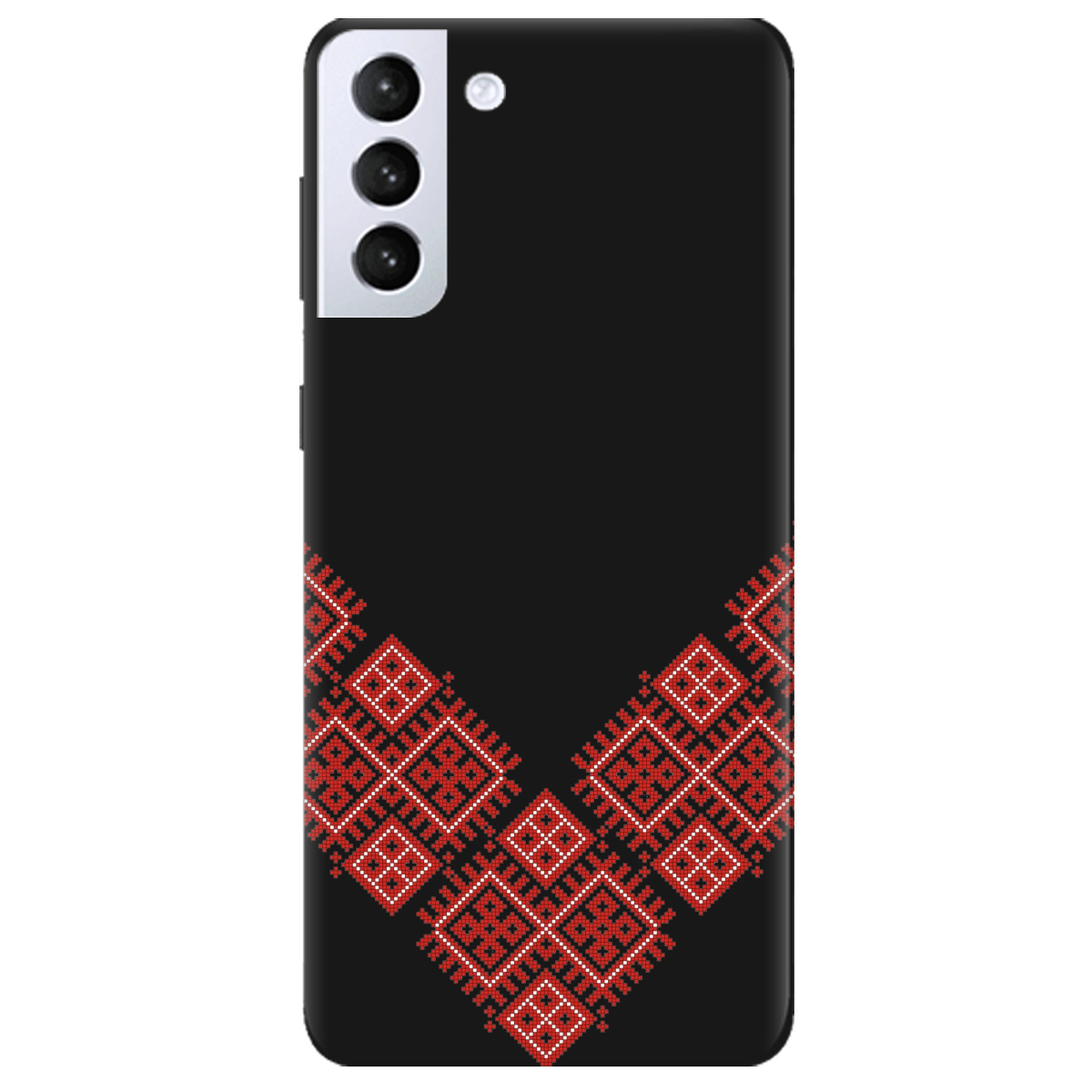 Чохол для Samsung Galaxy S21 Plus чорний матовий soft touch Вишивана доля - фото 1 - Чохли для телефонів