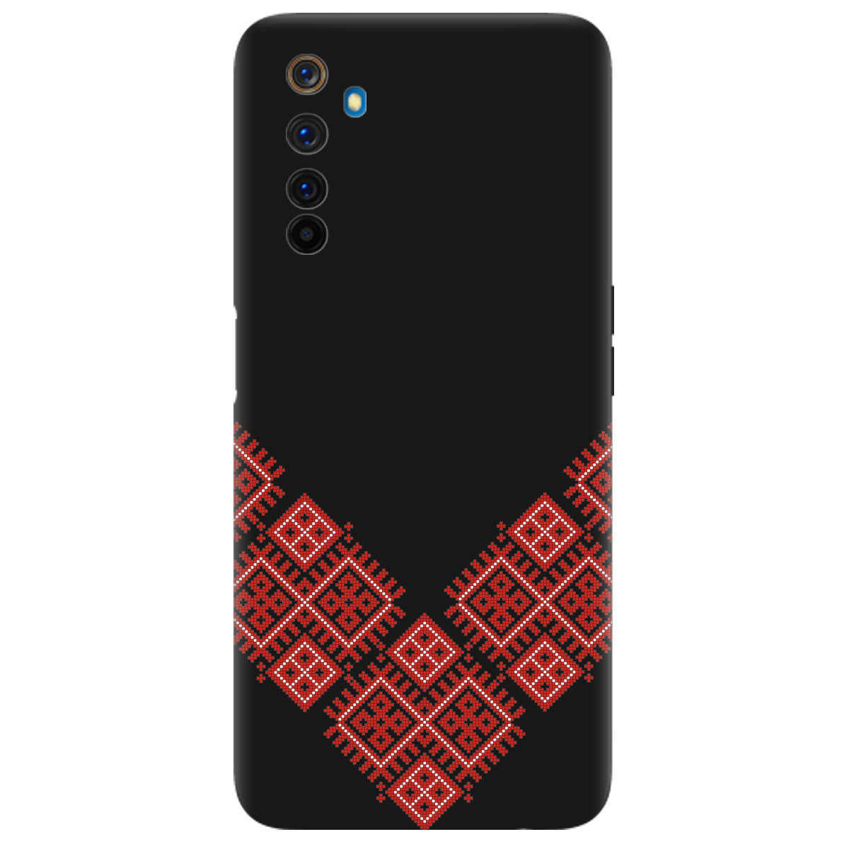 Чохол для Realme 6 Pro чорний матовий soft touch Вишивана доля - фото 1 Чохол для Realme 6 Pro чорний матовий soft touch Вишивана доля - фото 1 - Чохли для телефонів