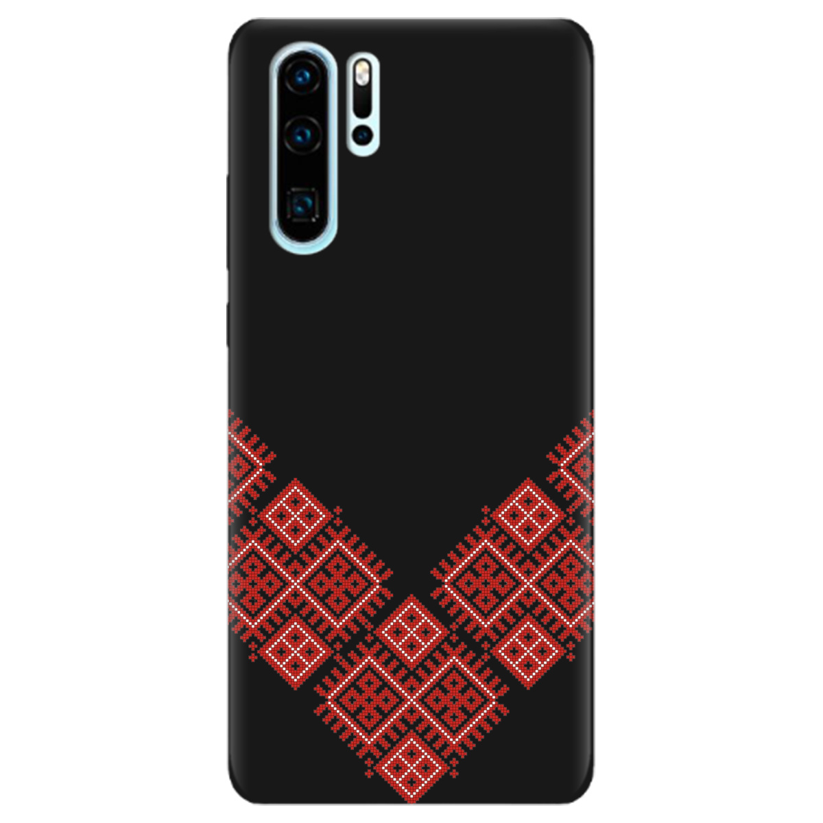 Чохол для Huawei P30 Pro чорний матовий soft touch Вишивана доля - фото 1 - Чохли для телефонів