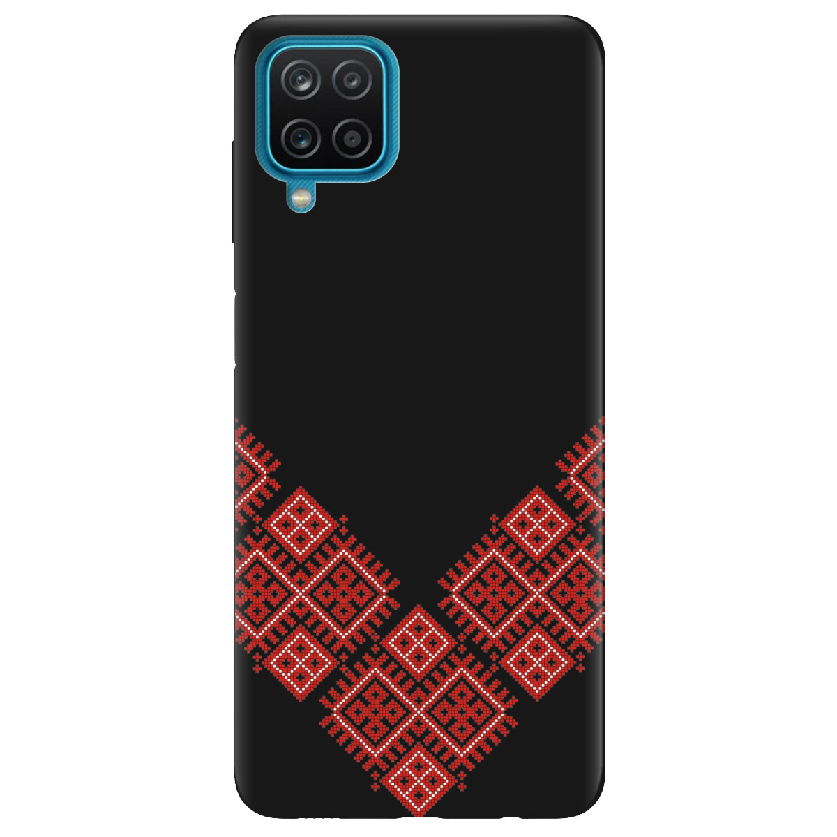 Чохол для Samsung Galaxy M12 чорний матовий soft touch Вишивана доля - фото 1 - Чохли для телефонів