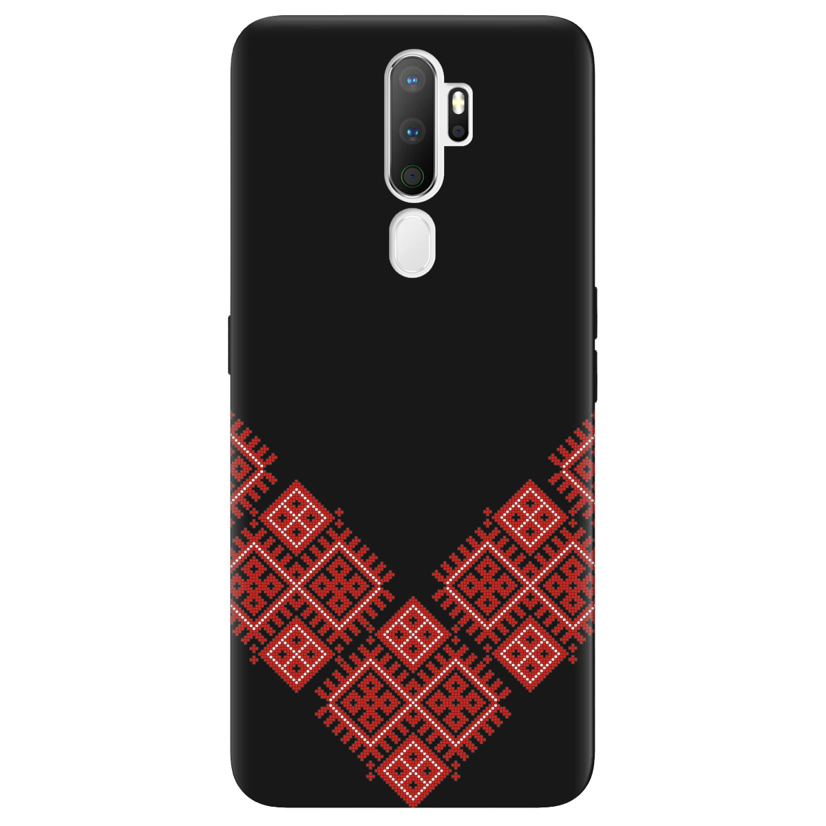 Чехол для Oppo A5 2020/A9 2020 черный матовый soft touch Вышитая судьба - фото 1 - Чехлы для телефонов