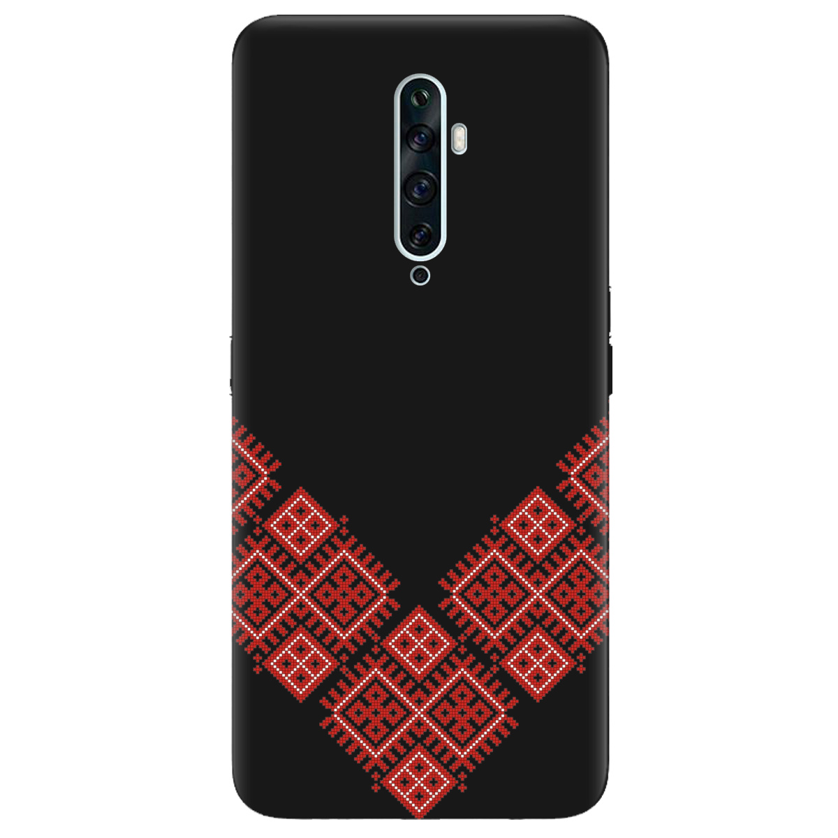 Чохол для Oppo Reno 2 чорний матовий soft touch Вишивана доля - фото 1 - Чохли для телефонів