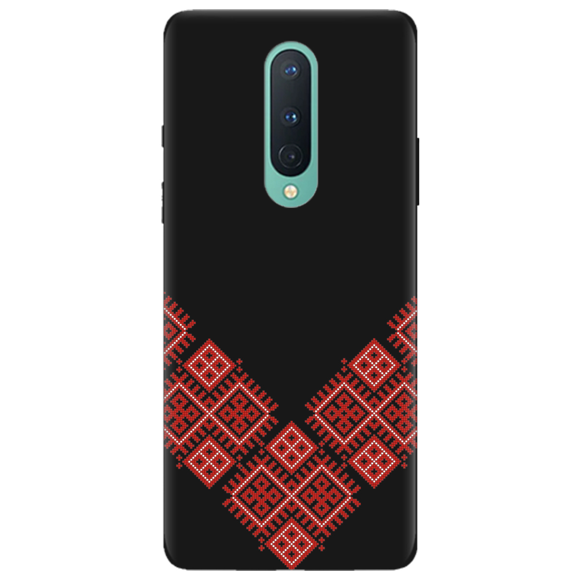 Чехол для OnePlus 8 черный матовый soft touch Вышитая судьба - фото 1 - Чехлы для телефонов