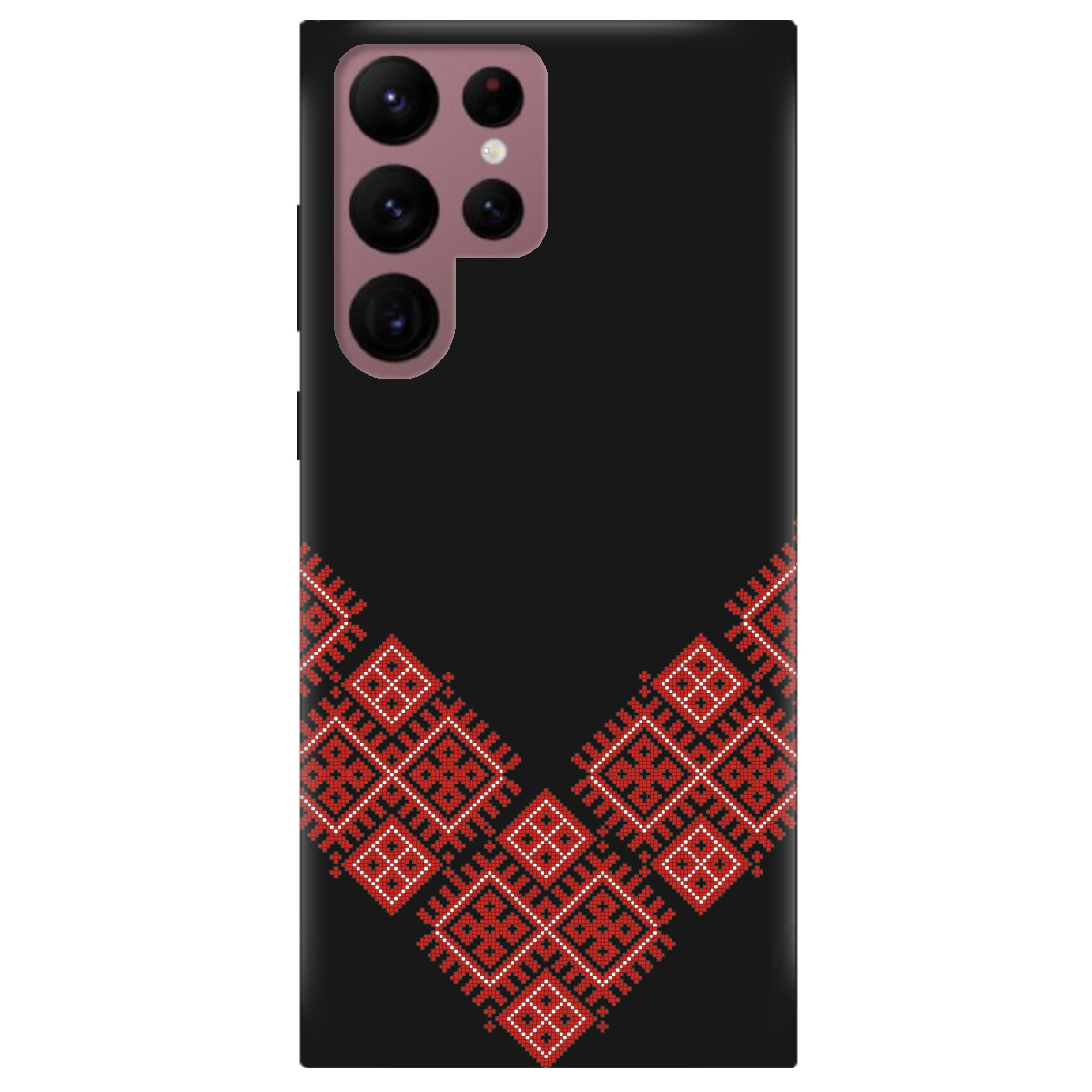 Чехол для Samsung Galaxy S22 Ultra черный матовый soft touch Вышитая судьба - фото 1 - Чехлы для телефонов