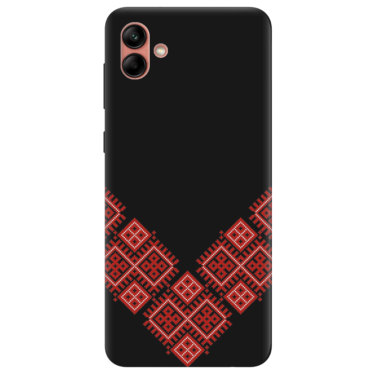 Чохол для Samsung Galaxy A04 чорний матовий soft touch Вишивана доля - фото 1 - Чохли для телефонів