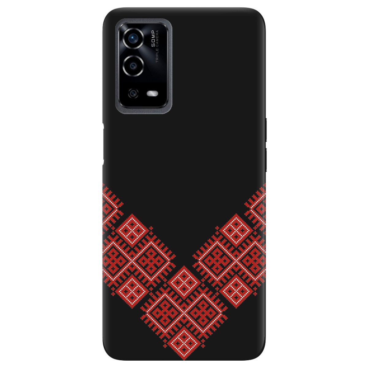 Чехол для Oppo A55 черный матовый soft touch Вышитая судьба - фото 1 - Чехлы для телефонов