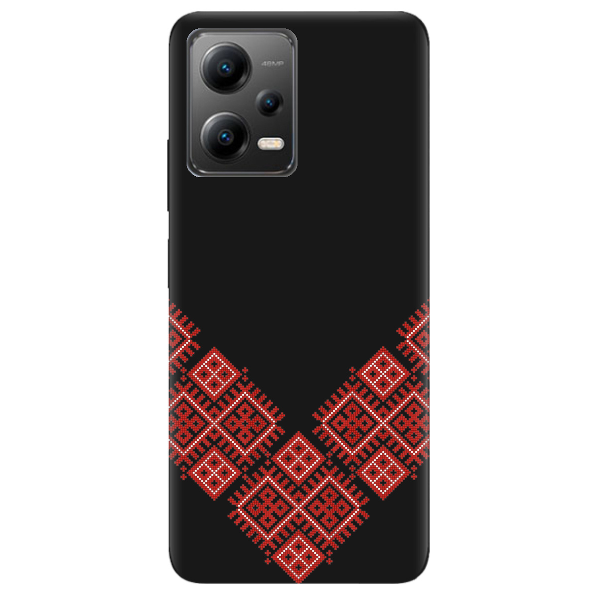 Чехол для Xiaomi Poco X5 5G черный матовый soft touch Вышитая судьба - фото 1 - Чехлы для телефонов