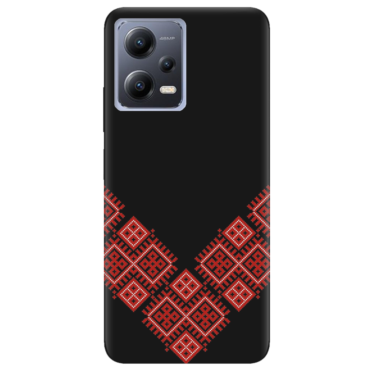 Чехол для Xiaomi Redmi Note 12 5G черный матовый soft touch Вышитая судьба - фото 1 - Чехлы для телефонов