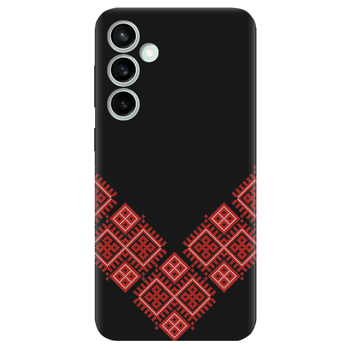 Чехол для Samsung Galaxy S23 FE черный матовый soft touch Вышитая судьба - фото 1 - Чехлы для телефонов