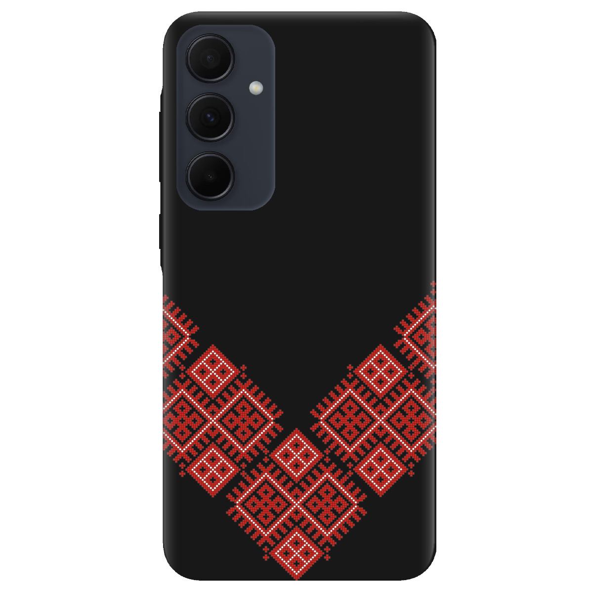 Чохол для Samsung Galaxy A35 чорний матовий soft touch Вишивана доля - фото 1 - Чохли для телефонів