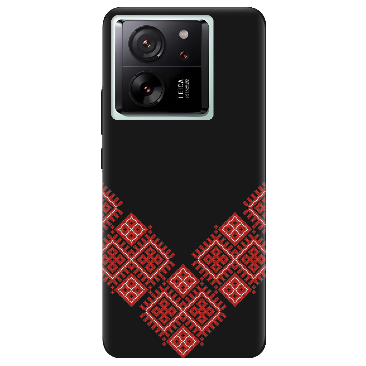 Чохол для Xiaomi 13T Pro чорний матовий soft touch Вишивана доля - фото 1 - Чохли для телефонів
