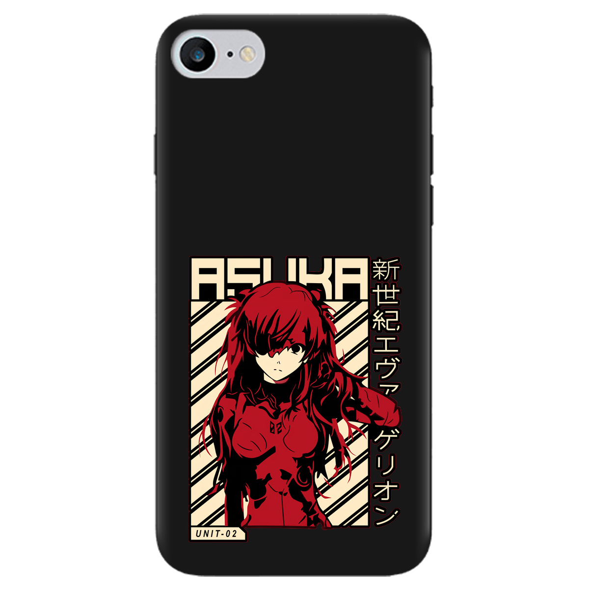 Чехол для Apple iPhone 8 черный матовый soft touch Аска Ленгли - фото 1 - Чехлы для телефонов