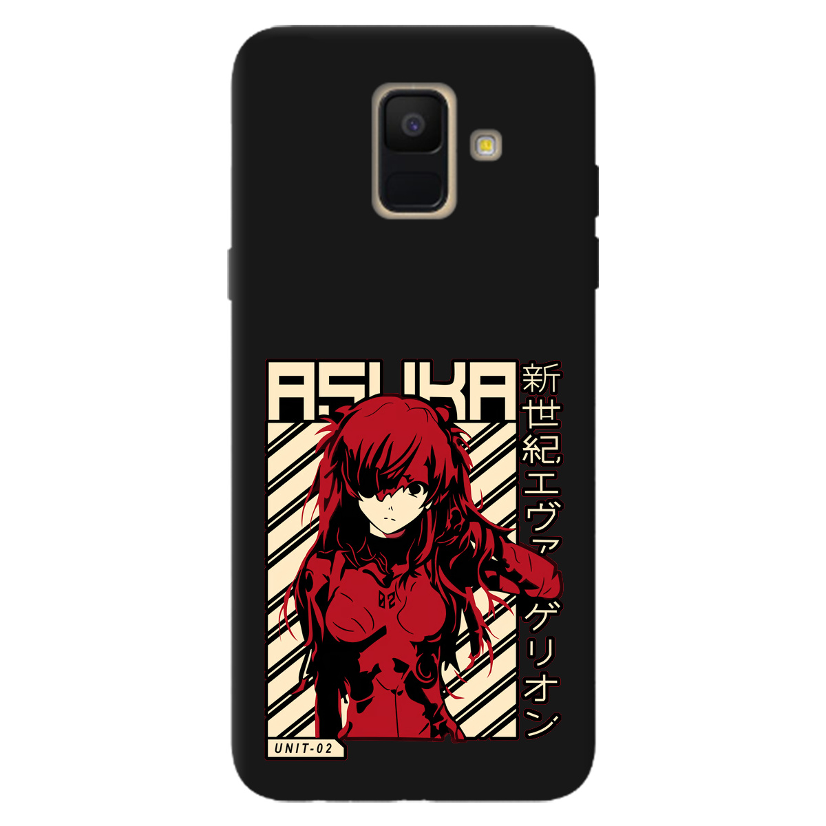 Чехол для Samsung Galaxy A6 2018 черный матовый soft touch Аска Ленгли - фото 1 - Чехлы для телефонов