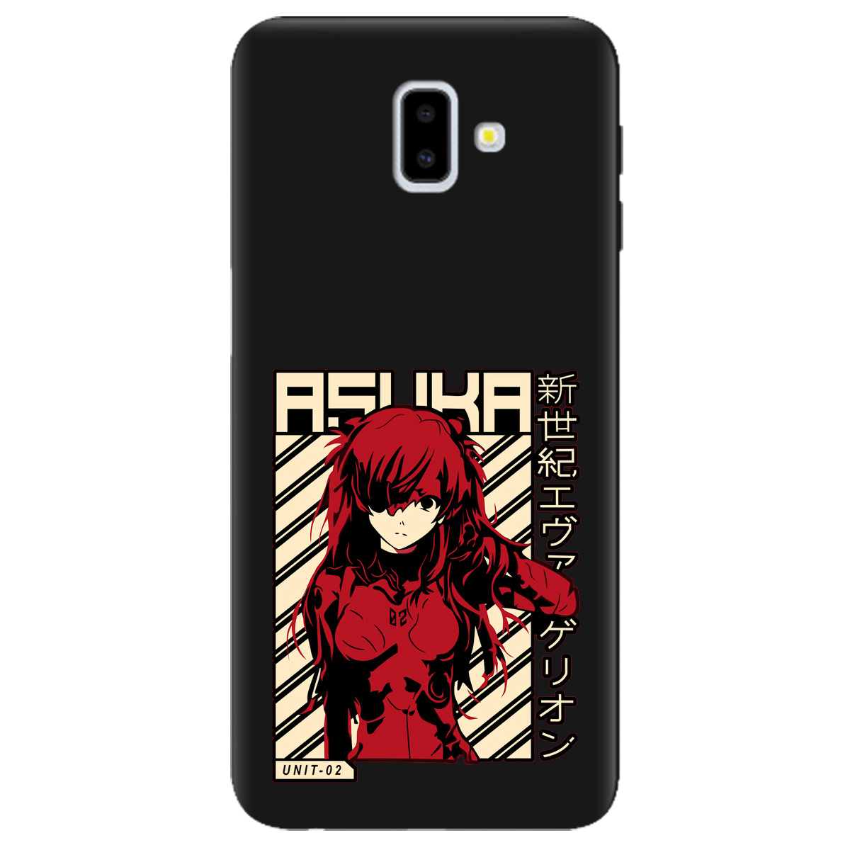 Чехол для Samsung Galaxy J6 Plus 2018 черный матовый soft touch Аска Ленгли - фото 1 - Чехлы для телефонов