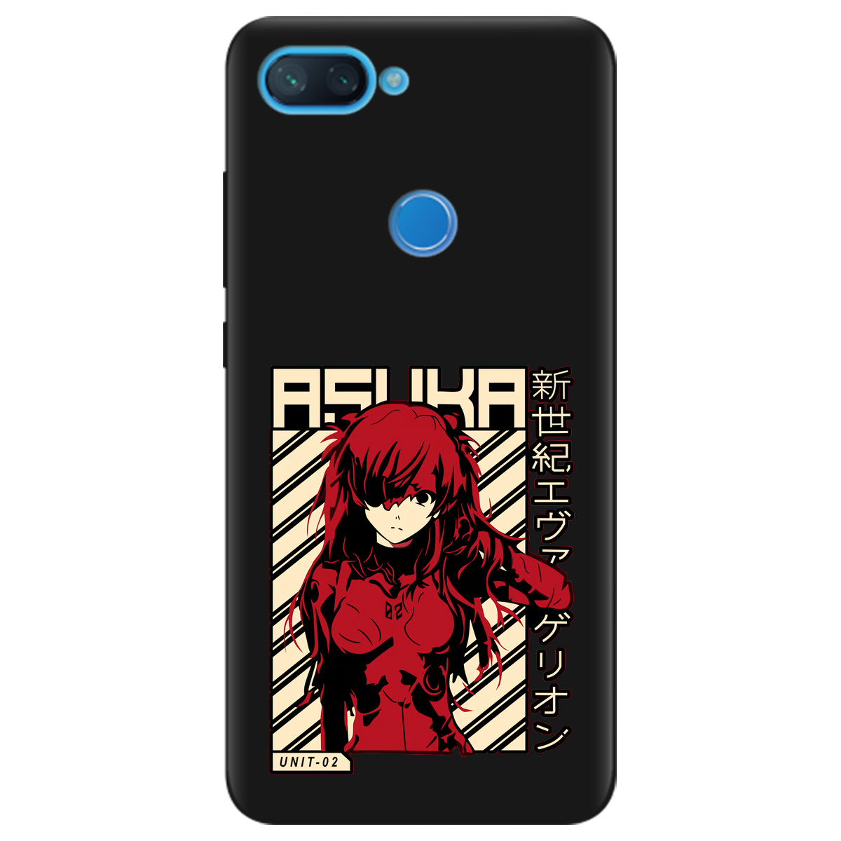 Чехол для Xiaomi Mi 8 Lite черный матовый soft touch Аска Ленгли - фото 1 - Чехлы для телефонов