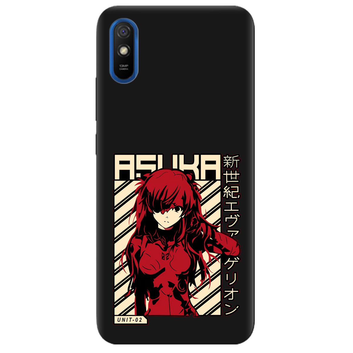 Чехол для Xiaomi Redmi 9A черный матовый soft touch Аска Ленгли - фото 1 - Чехлы для телефонов