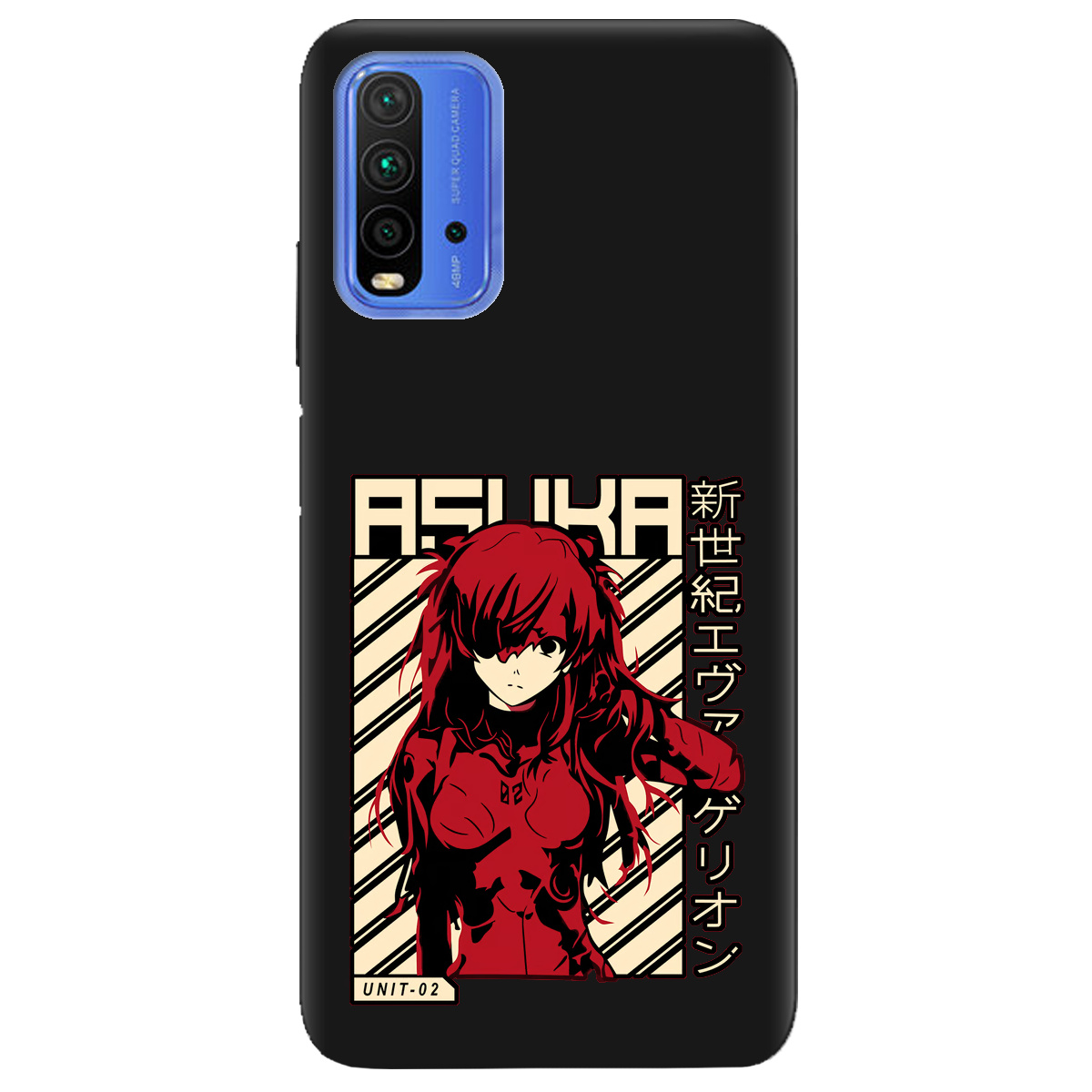 Чехол для Xiaomi Redmi 9T черный матовый soft touch Аска Ленгли - фото 1 - Чехлы для телефонов