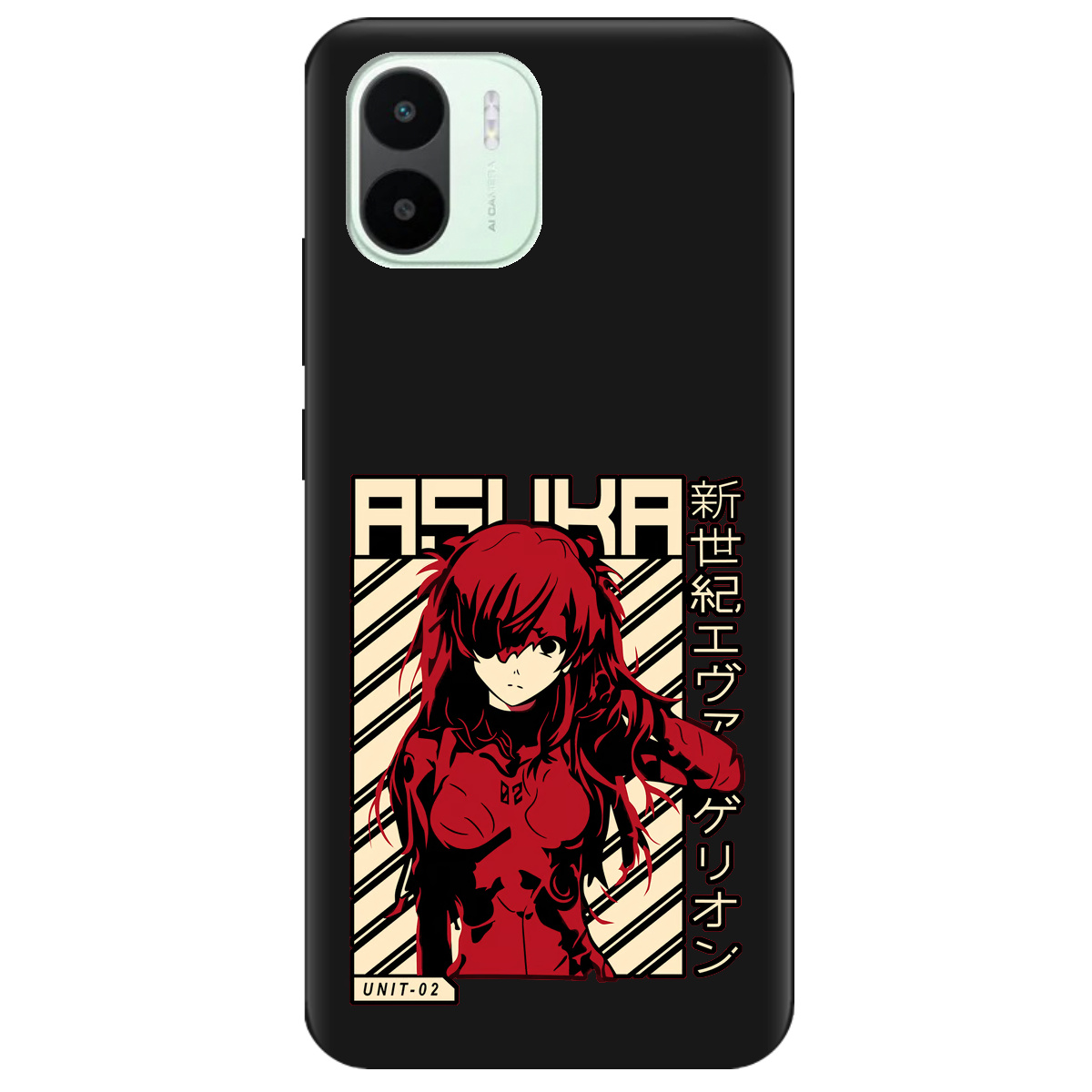 Чехол для Xiaomi Redmi A1 черный матовый soft touch Аска Ленгли - фото 1 - Чехлы для телефонов