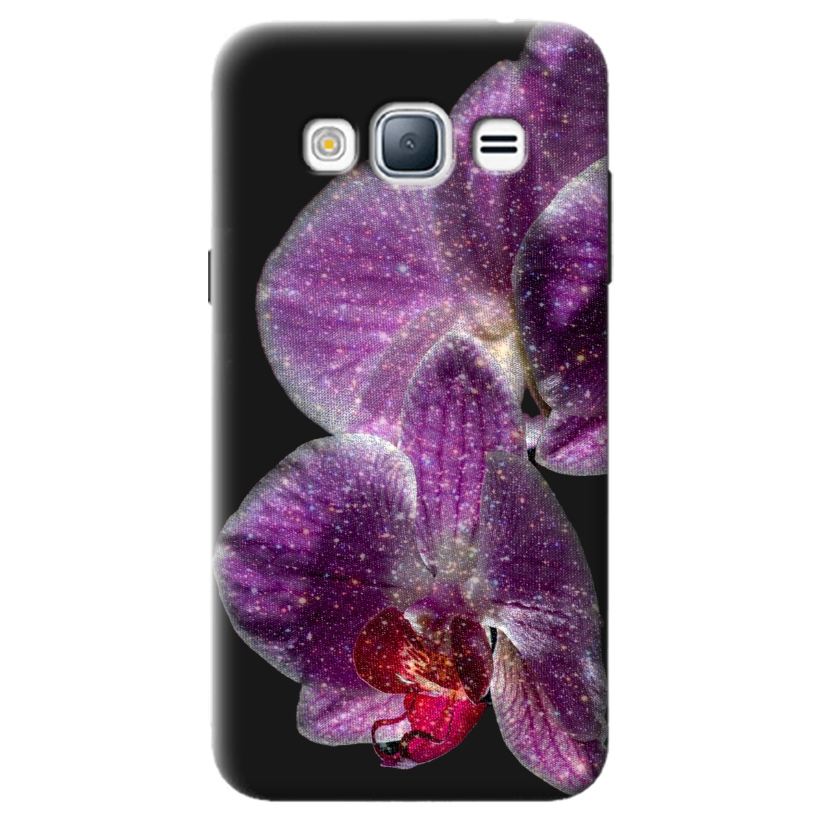 Чохол для Samsung Galaxy J3 2016 чорний матовий soft touch Чарівна орхідея - фото 1 - Чохли для телефонів