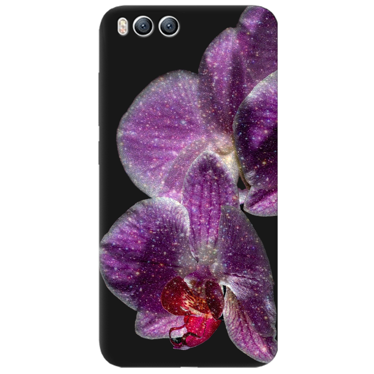Чохол для Xiaomi Mi 6 чорний матовий soft touch Чарівна орхідея - фото 1 - Чохли для телефонів