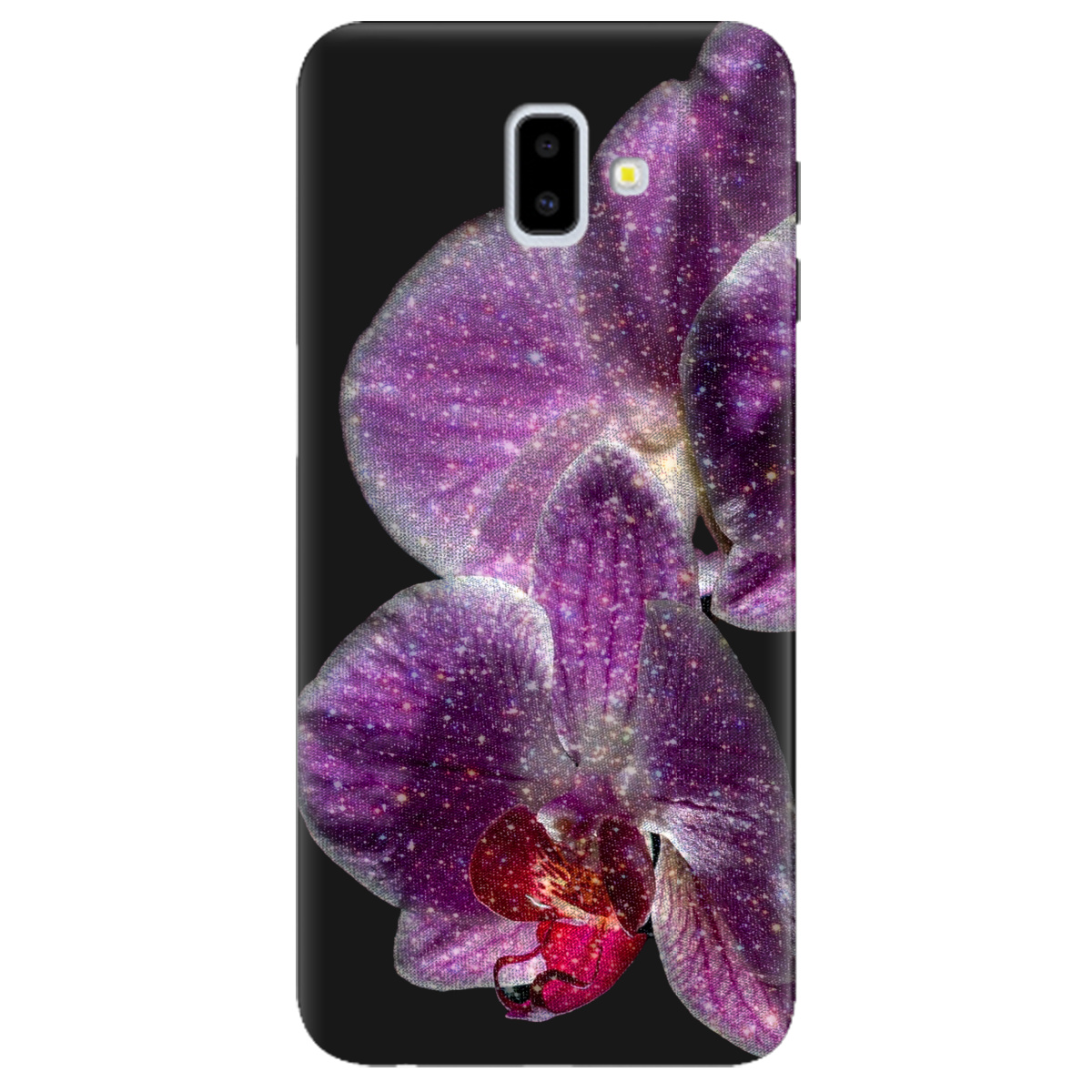 Чохол для Samsung Galaxy J6 Plus 2018 чорний матовий soft touch Чарівна орхідея - фото 1 - Чохли для телефонів