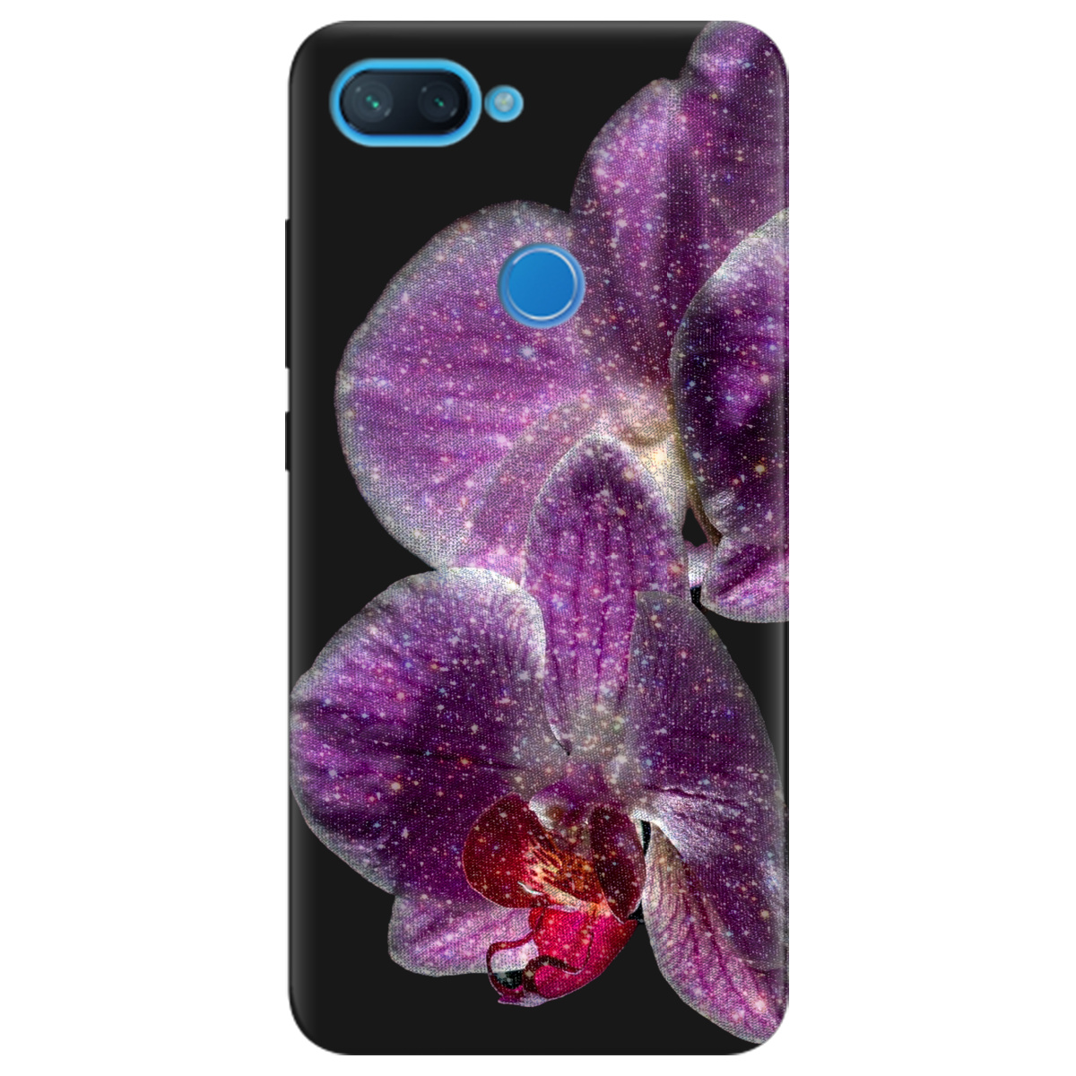 Чохол для Xiaomi Mi 8 Lite чорний матовий soft touch Чарівна орхідея - фото 1 Чохол для Xiaomi Mi 8 Lite чорний матовий soft touch Чарівна орхідея - фото 1 - Чохли для телефонів