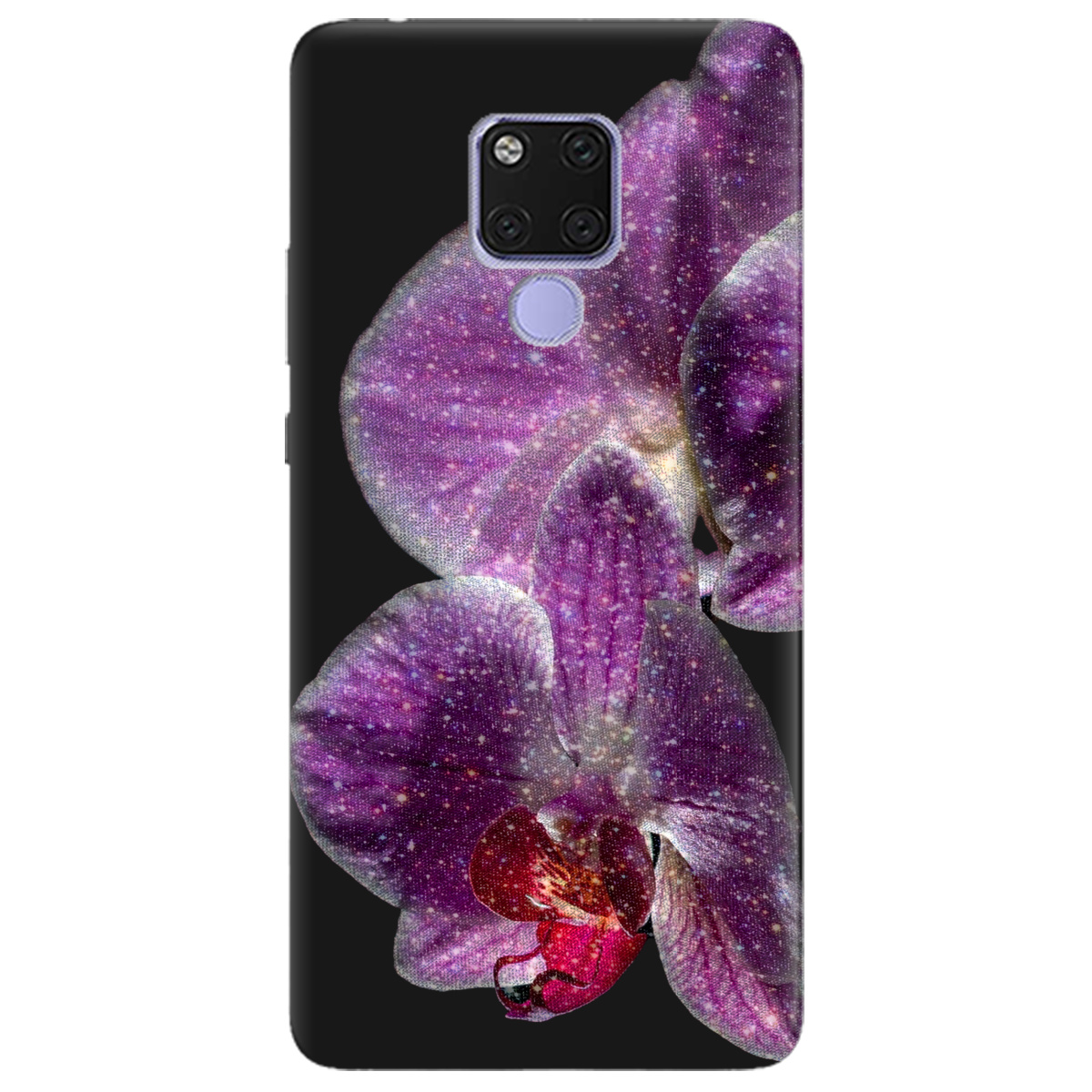 Чехол для Huawei Mate 20 черный матовый soft touch Волшебная орхидея - фото 1 - Чехлы для телефонов