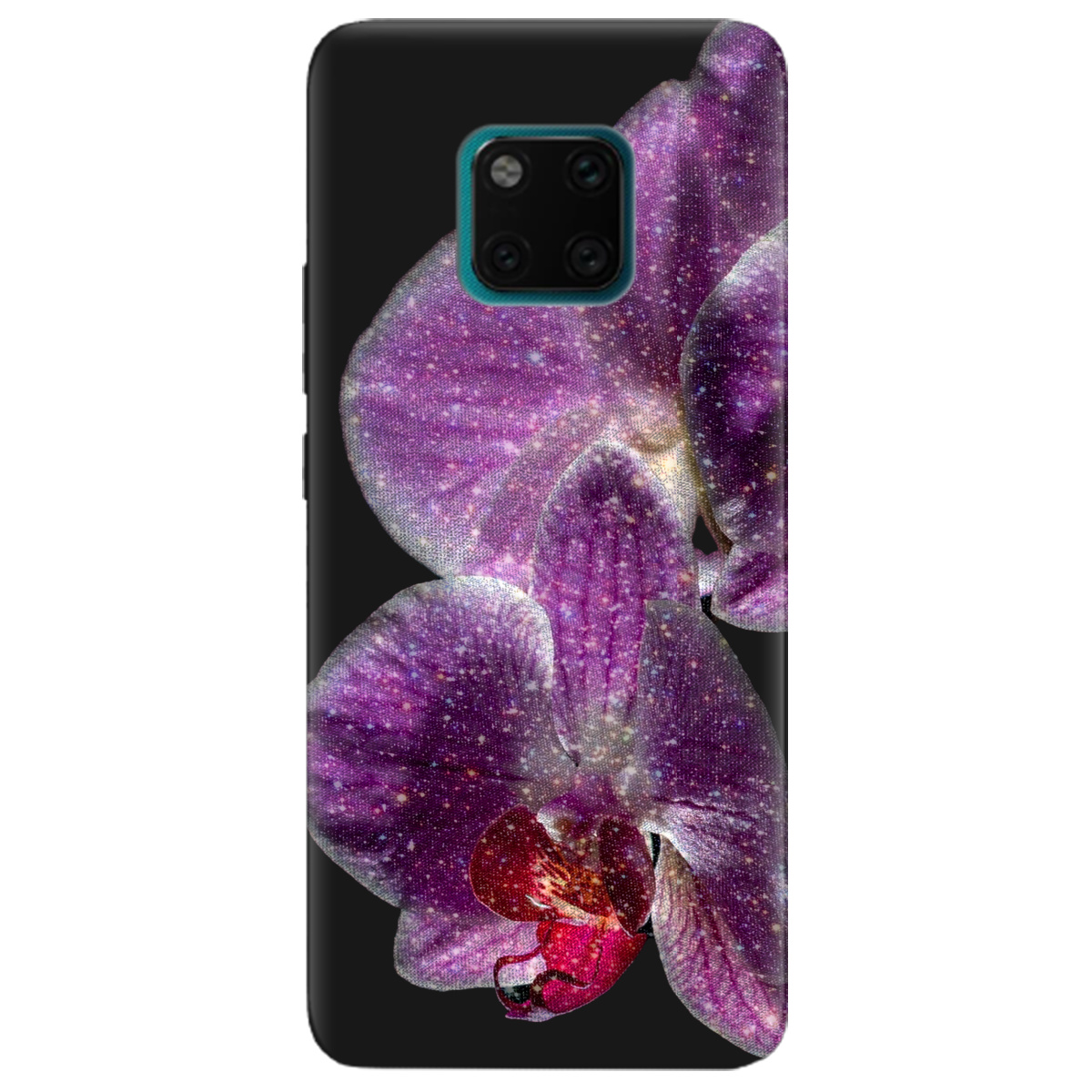 Чехол для Huawei Mate 20 Pro черный матовый soft touch Волшебная орхидея - фото 1 - Чехлы для телефонов