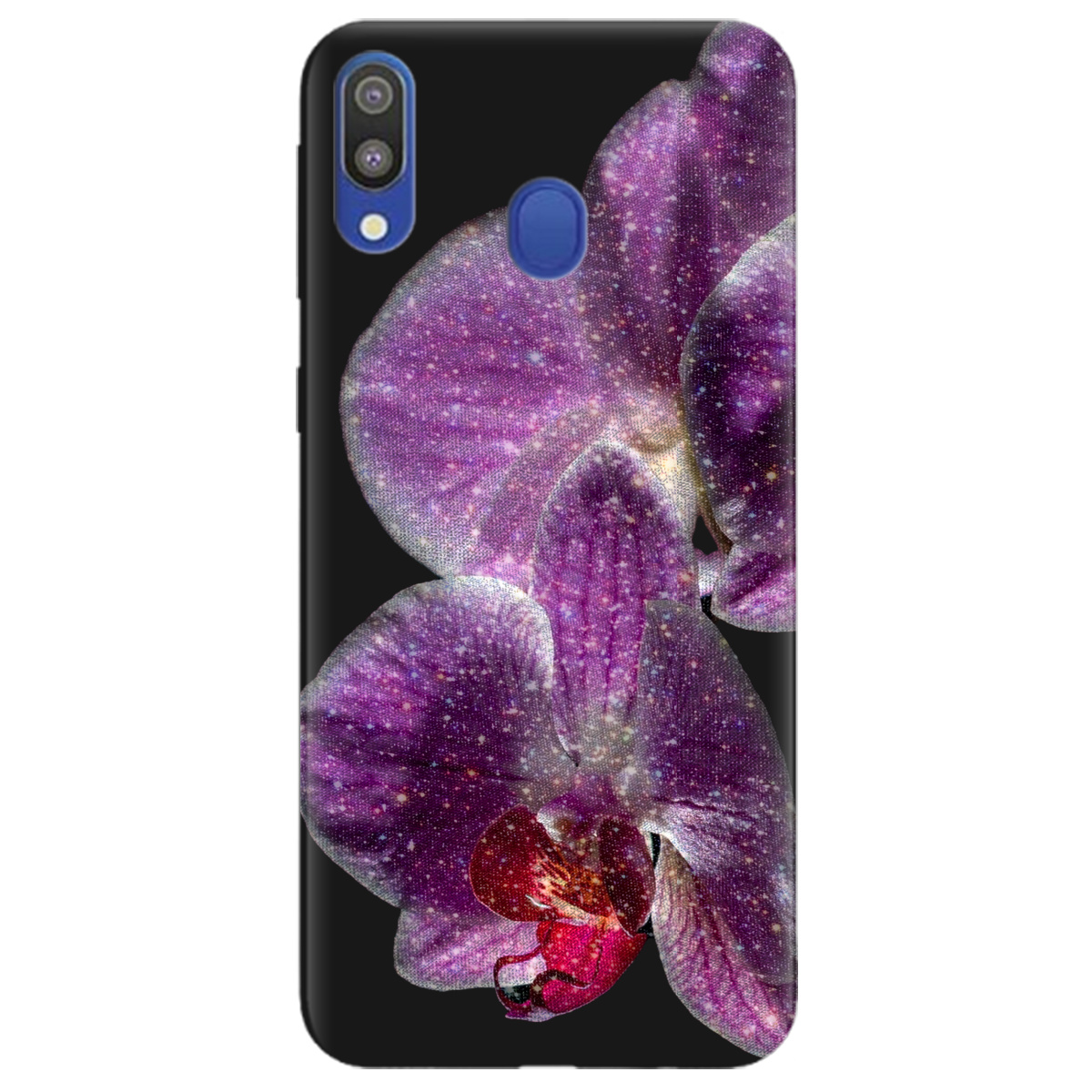 Чохол для Samsung Galaxy A40 чорний матовий soft touch Чарівна орхідея - фото 1 Чохол для Samsung Galaxy A40 чорний матовий soft touch Чарівна орхідея - фото 1 - Чохли для телефонів
