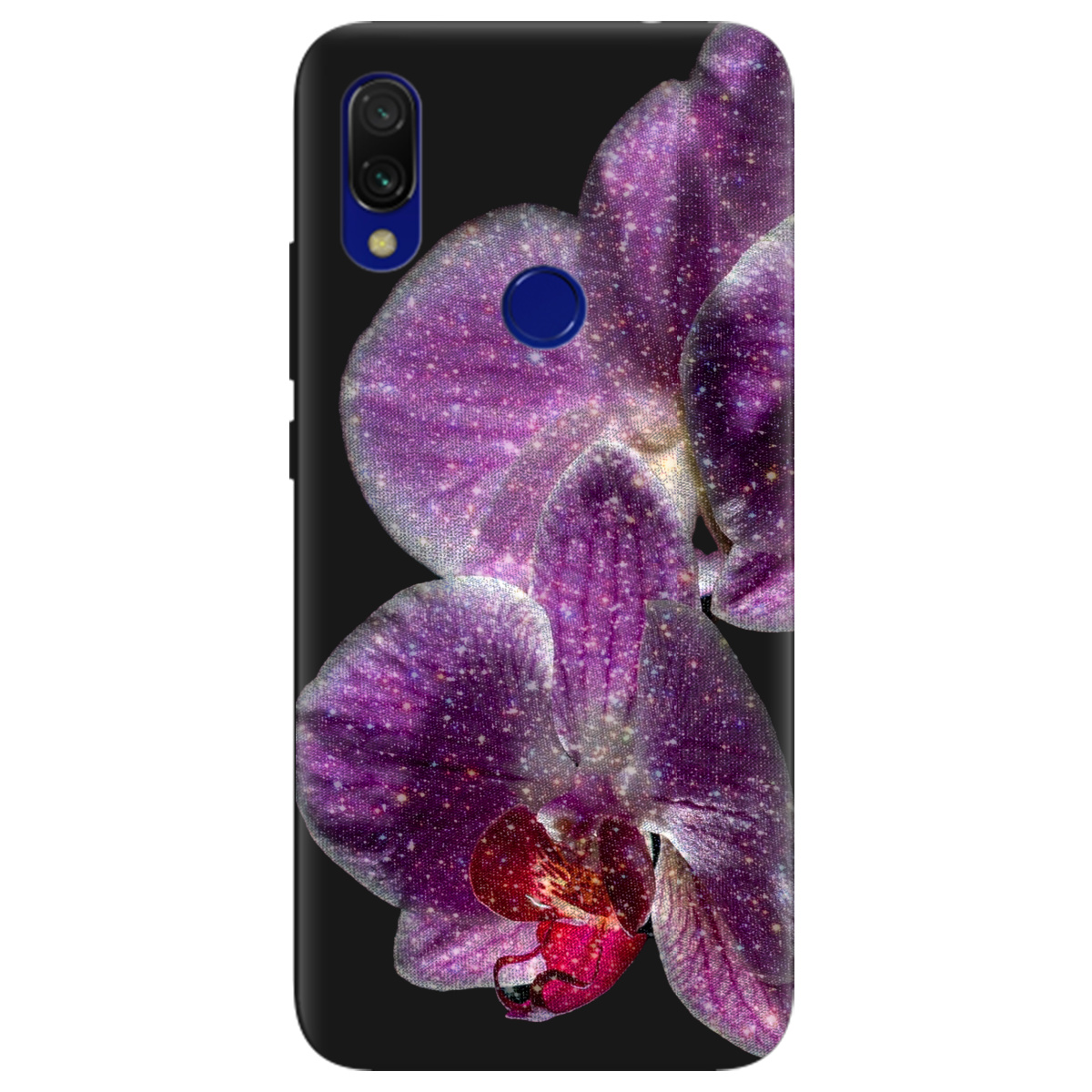 Чехол для Xiaomi Redmi 7 черный матовый soft touch Волшебная орхидея - фото 1 Чехол для Xiaomi Redmi 7 черный матовый soft touch Волшебная орхидея - фото 1 - Чехлы для телефонов