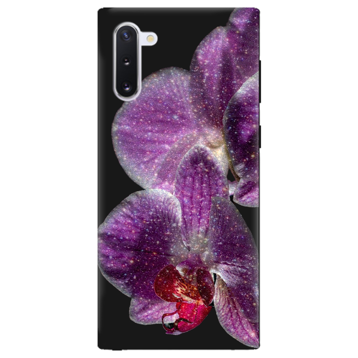 Чохол для Samsung Galaxy Note 10 чорний матовий soft touch Чарівна орхідея - фото 1 - Чохли для телефонів