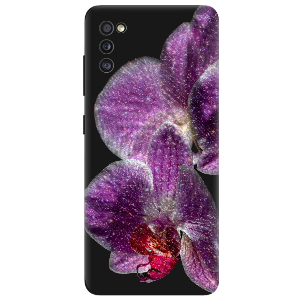 Чохол для Samsung Galaxy A41 чорний матовий soft touch Чарівна орхідея - фото 1 - Чохли для телефонів