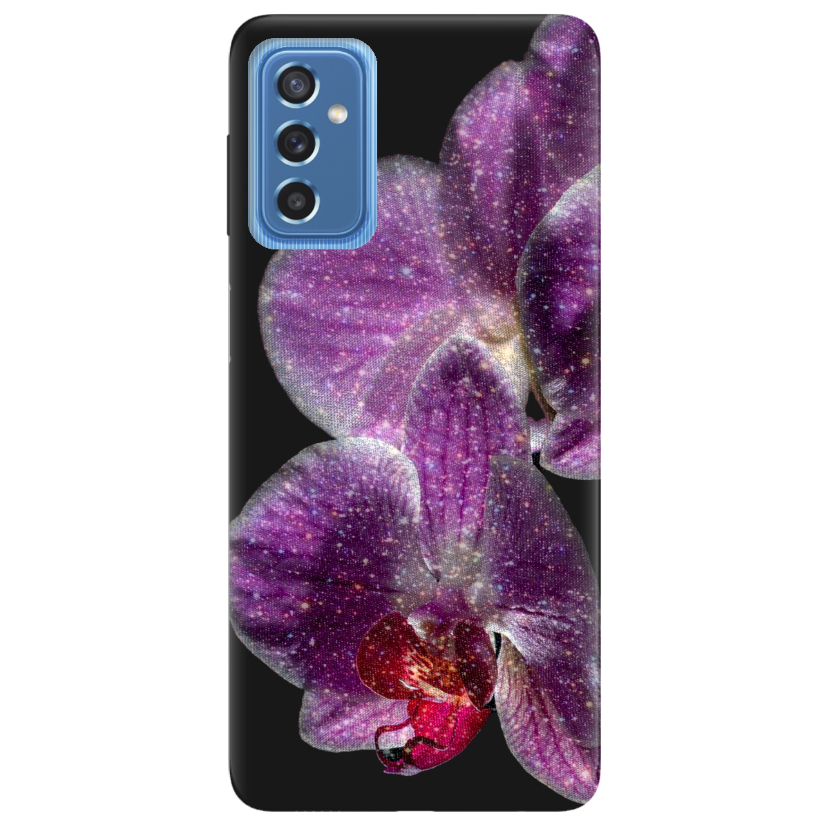 Чохол для Samsung Galaxy M52 чорний матовий soft touch Чарівна орхідея - фото 1 - Чохли для телефонів