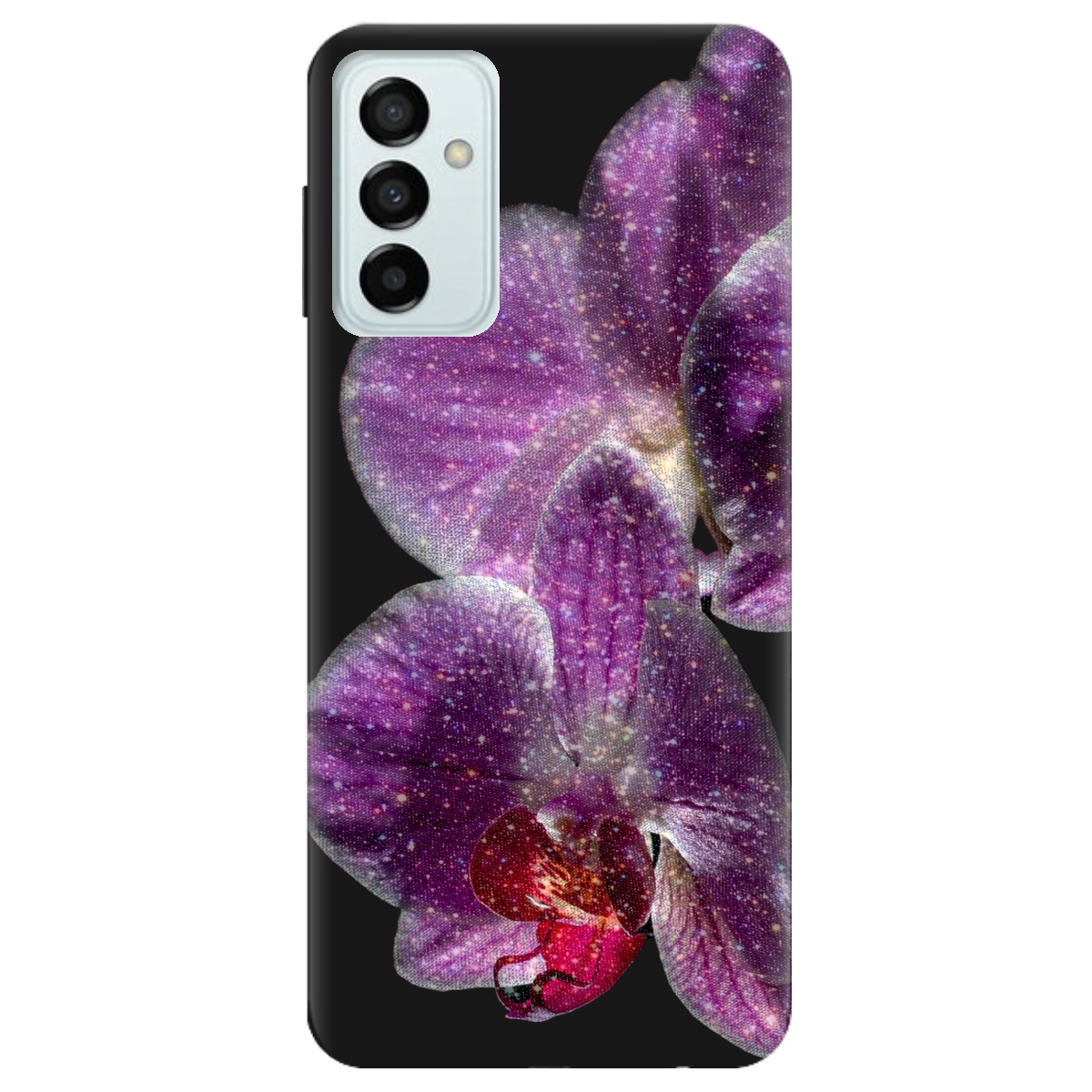 Чехол для Samsung Galaxy M23 5G черный матовый soft touch Волшебная орхидея - фото 1 - Чехлы для телефонов