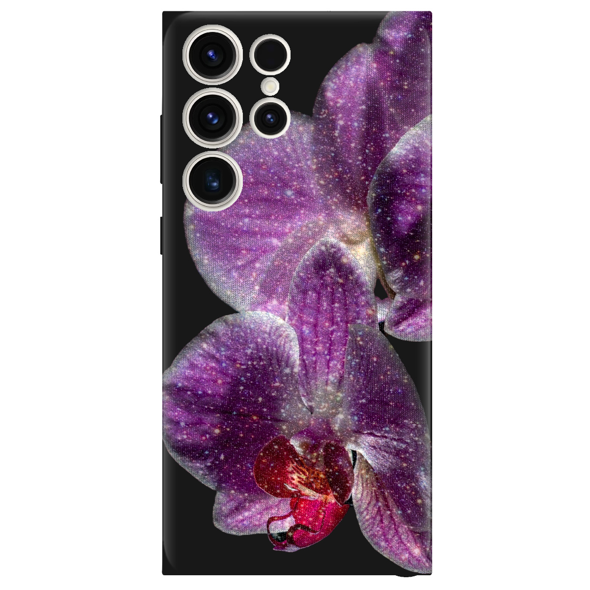 Чохол для Samsung Galaxy S25 Ultra чорний матовий soft touch Чарівна орхідея - фото 1 Чохол для Samsung Galaxy S25 Ultra чорний матовий soft touch Чарівна орхідея - фото 1 - Чохли для телефонів