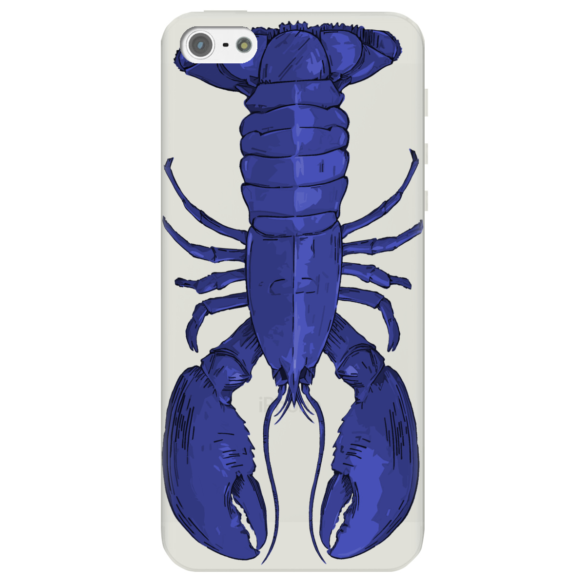 Чехол для Apple iPhone 5 / 5S полупрозрачный матовый soft touch Синий лобстер - фото 1 - Чехлы для телефонов