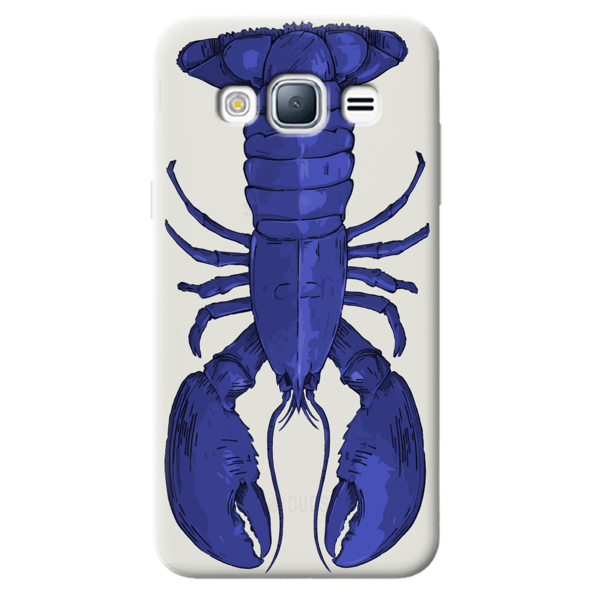 Чехол для Samsung Galaxy J3 2016 полупрозрачный матовый soft touch Синий лобстер - фото 1 - Чехлы для телефонов